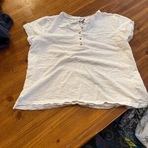 Nine West White Button-Up Top